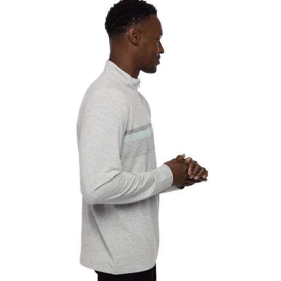 Travis Mathew men’s small twist of like quarter zip pullover grey blue